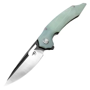 BESTECH KNIVES Ornetta 3.54in Linerlock Jade Handle Folding Knife (BTKG50D)
