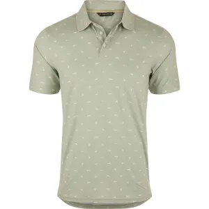 DRAKE Men's Performance Print Desert Sage Polo (DS4092-DSE)