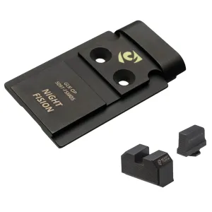 NIGHT FISION Optic Plate + Blacked Out Sights Combo: 509T to Glock Full Size MOS (GLK-OPBS-509T-MOS-ZXZX)