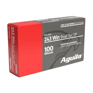 AGUILA .243 Win 100Gr BTSP 20rd Box Rifle Ammo (8047AG)