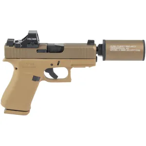GLOCK Hush Puppy 43XC 9mm 3.92in 10rd FDE Striker Fired Pistol (UX4350204FRNHUSH-SCT)