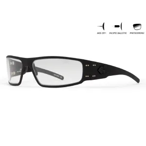 GATORZ EYEWEAR Magnum Black/Black Logo Sunglasses w/ MILSPEC ANSI Z87.1 Ballistic Photochromic Anti-Fog Lens (GZ-01-005)