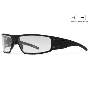 GATORZ EYEWEAR Magnum Black/Black Logo Sunglasses w/ MILSPEC ANSI Z87.1 Ballistic Anti-Fog Clear Lens (GZ-01-003)