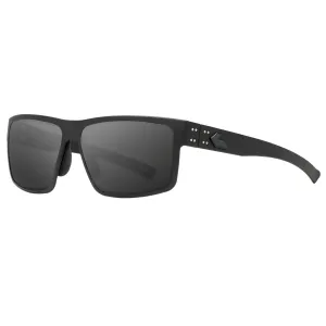 GATORZ EYEWEAR Rig Black Frame w/ Black Logo and Smoke Optimized Polarized Lens Sunglasses (GZ-14-010)