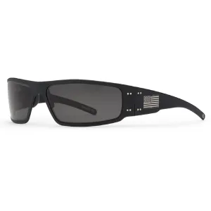 GATORZ EYEWEAR Magnum Black/Silver American Flag/Smoke Polarized Sunglasses (GZ-01-041)
