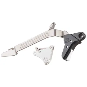 TIMNEY TRIGGERS Alpha Competition Silver Trigger for Glock Gen 5 Large Frame (Alpha-Glock-5-Large-Silver)