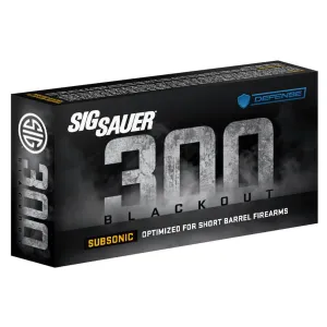 SIG SAUER .300 Blackout 194Gr Subsonic Max Expansion 20rd Box Ammo (C300D2-20)