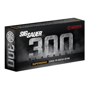 SIG SAUER .300 Blackout 125Gr Supersonic Open Tip Match 20rd Box Ammo (C300A1-20)