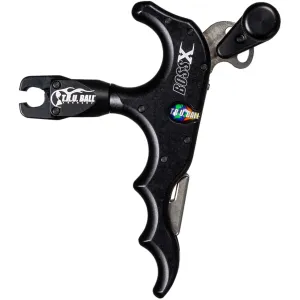 T.R.U. BALL ARCHERY Boss X 4-Finger Black Release Aid (TBX4-BK)