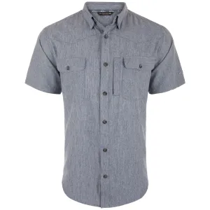 DRAKE Cinco Ranch Dark Blue Chambray Performance Short Sleeve Shirt (DS2675-DBL)