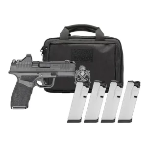 SPRINGFIELD ARMORY Hellcat Pro Comp OSP Gear Pac 9mm 3.8in 4x10rd Black CA Semi-Auto Pistol w/ Viridian RFX11 Green Dot Sight (HCP9379BOSPCAOMPPAC)