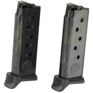 RUGER 2-Pack 380 ACP 6rd Black Pistol Magazine fits LCP II (90644)