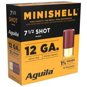 AGUILA Minishell 12Ga 1.75in 5/8oz #7.5 25rd Box Shotgun Shells (1CHB1387)