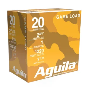 AGUILA Game Load 20Ga 2.75in 1oz #7.5 25rd Box Shotgun Shells (1CHB2007)