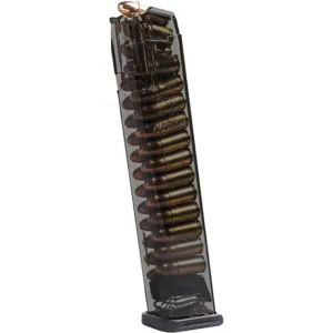 ELITE TACTICAL SYSTEMS GROUP Carbon Smoke 9mm 27rd 170mm Comp Legal Magazine Fits Glock 17/18/19/19x/26/34/45/49 (SMK-GLK-9-170)