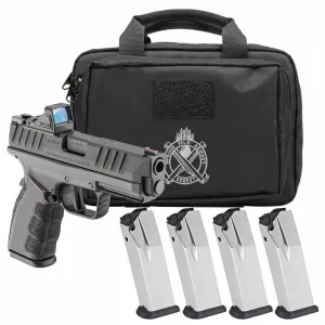SPRINGFIELD ARMORY XD MOD.4 OSP 9mm 4in Pistol Gear Pac with Viridian RFX11, 4x 10rd Mags, Pistol Bag (XDDG9101BLC-M4-PAC)