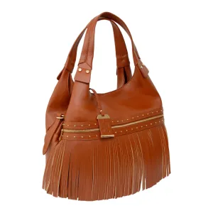 BULLDOG CASES Cognac Shoulder Bag with Tassel and Holster (BDP-090)