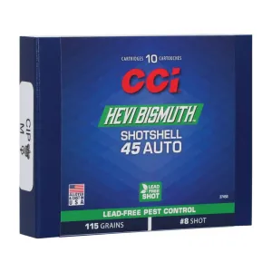 CCI HEVI-Bismuth 45 Auto #8 Shot 115 Grain 10rd Shotshells (3745B)