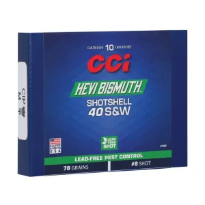 CCI HEVI-Bismuth 40 S&W #8 Shot 78 Grain 10rd Shotshells (3740B)
