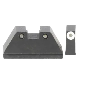 AMERIGLO Glock XL Tall Sight Set (Fits all Glock except G42, G43, G48) Green Tritium White Outline .315F and Green Tritium Black Outline .394R (GL-152)