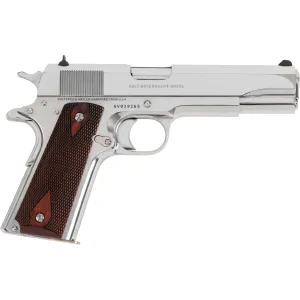 COLT'S MANUFACTURING Government Model 38 Super 5in 9rd Bright Stainless SAO Pistol (O1911C-BS38)