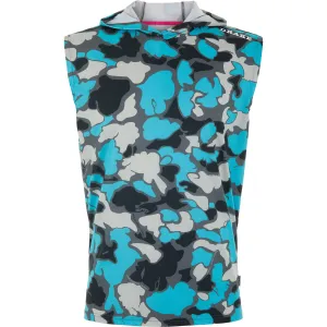 DRAKE Men's Lakeshore Performance Old School Neon Blue Sleeveless Hoodie T-Shirt (DS0118-ONB)
