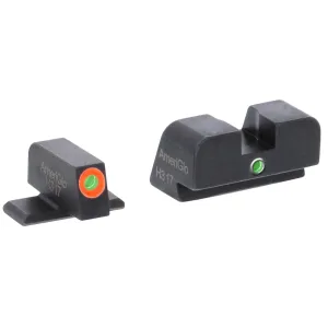 AMERIGLO i-Dot SIG Sauer Sight Set (Fits most SIG using #8 front #8 rear) GreenTritium Orange Outline FRONT, Green Single Dot REAR (SG-201)