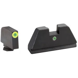 AMERIGLO i-Dot Glock XL Tall Sight Set (Fits all Glock models) Green Tritium LumiGreen Outline .315 Front, Single Green Tritium Dot .394 Rear (GL-391)