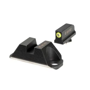 NIGHT FISION Optics Height Yellow Front/Blank Rear Night Sights for Glock 19/45/47/48 w/ COA Optic (GLK-001-230-362-YGZX)