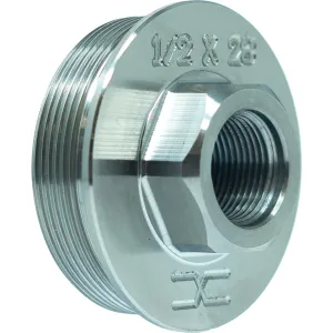 FAXON 1/2x28 Titanium Direct Thread To Hub Adapter (FF-MD-SIL-HUB-5-28-02)