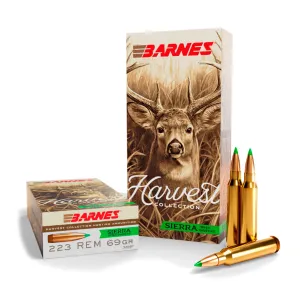 BARNES Harvest Collection 223 Remington 69 Grain Sierra Tipped GameKing 20rd Rifle Ammo (32397)