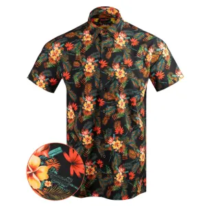 RETRO RIFLE Men's Tropics Orange/Black Button Down Shirt (65675291)