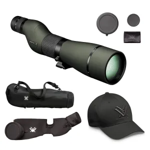 VORTEX Viper HD 20-60x 85mm Straight Spotting Scope with Case and Men's Flexfit Cap (V503+C77-82+120-66-CHRLXL)
