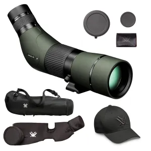 VORTEX Viper HD 15-45x 65mm Angled Spotting Scope with Case and Men's Flexfit Cap (V500+C77-82+120-66-CHRLXL)