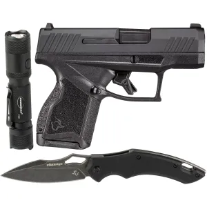TAURUS GX4 9mm 3in 2x11rd Black/Black Striker-Fired Pistol with Knife and Light (1-GX4M931-CK6)