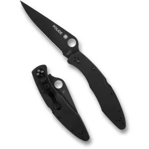 SPYDERCO Police Model 4.2in Black Stainless Steel Folding Knife (C07BKP)