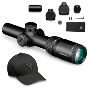 VORTEX Crossfire HD 1-4x24 Illuminated Dead-Hold 2A BDC MOA Riflescope with Men's Flexfit L/XL Cap (CFR-1401i+120-66-CHRLXL)