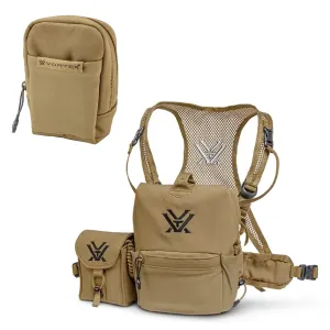 VORTEX GlassPak Pro Small Tan Binocular Harness with Small Zipper Pouch (P600-S+GP-SPOUCH-T)