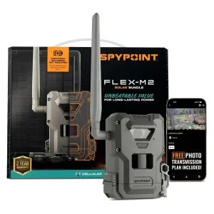 SPYPOINT Flex-M2 Cellular Trial Camera Solar Bundle (FLEX-M2-SOLAR-BUNDLE)