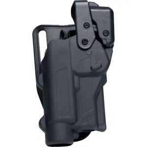 RAPID FORCE Level 2 Matte Black Right-Hand Large Light Locking Belt Slide Holster for Glock 19/19X/19 MOS/17/17 MOS/44/45/45 MOS/47/47 MOS (R2-B-0057-BK-RH-LL-A0-B)