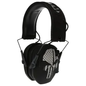 WALKER'S GAME EAR Freedom Black Electronic Ear Muffs with Punisher Logo (GWP-RSEMFS-PUN)