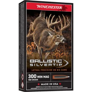 WINCHESTER Ballistic Silvertip 300 Win Mag 180Gr 20Rd Box Ammo (SBST300)