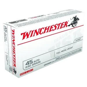 WINCHESTER USA .45 ACP 230 Grain FMJ 50rd Box Ammo (Q4170)