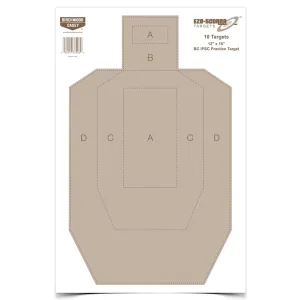 BIRCHWOOD CASEY Eze-Scorer 12x18in 10-Pack BC IPSC Practice Paper Target (37206)