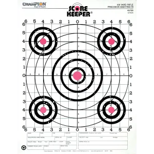 Champion Traps & Targets Orange Bullseye Scorekeeper Target 100 Yd Rifle Sight-In 12/Pack 45726