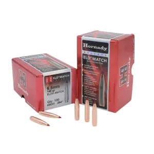 HORNADY 6.5mm 140Gr ELD Match Rifle Bullets (26331)