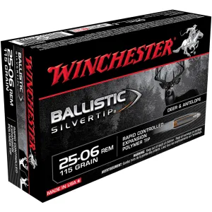 WINCHESTER Ballistic Silvertip 25-06 Rem 115Gr Poly Tip 20rd Box Bullets (SBST2506)