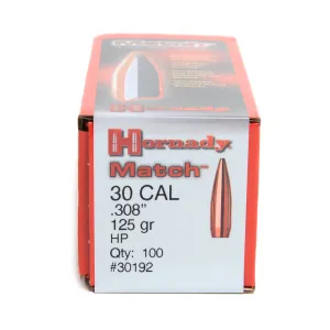 HORNADY Traditional 30 Cal 125gr HP 100/Box Rifle Bullets (30192)