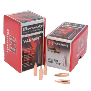 HORNADY Varmint 6mm 87gr BTHP 100/Box Rifle Bullets (2442)