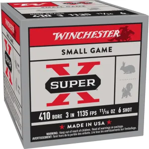 WINCHESTER Super-X .410Ga 3in 11/16oz #6 Shot 25rd Box Shotshell Ammo (X4136)